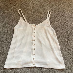 American Eagle White Button Tank